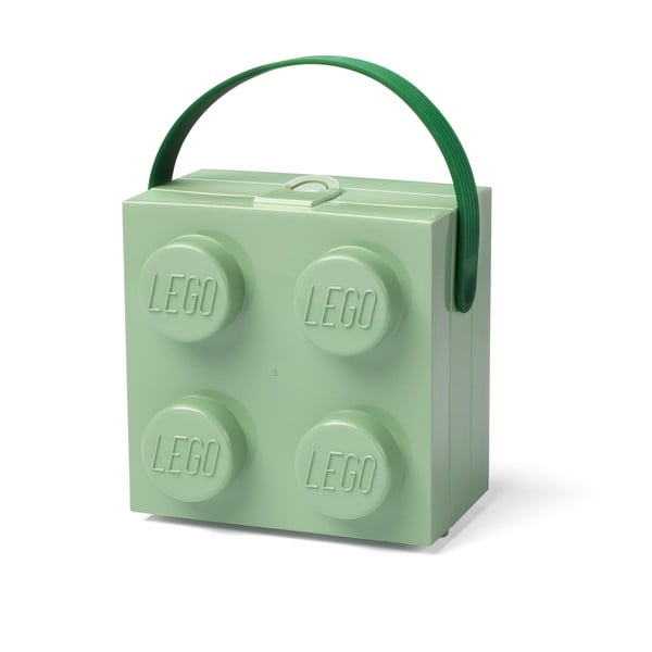 Gaiši zaļa uzglabāšanas kaste ar LEGO® rokturi