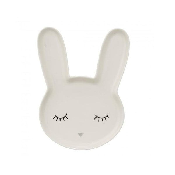 Balta bērnu keramikas šķīvis Bloomingville Mini Smilla Bunny