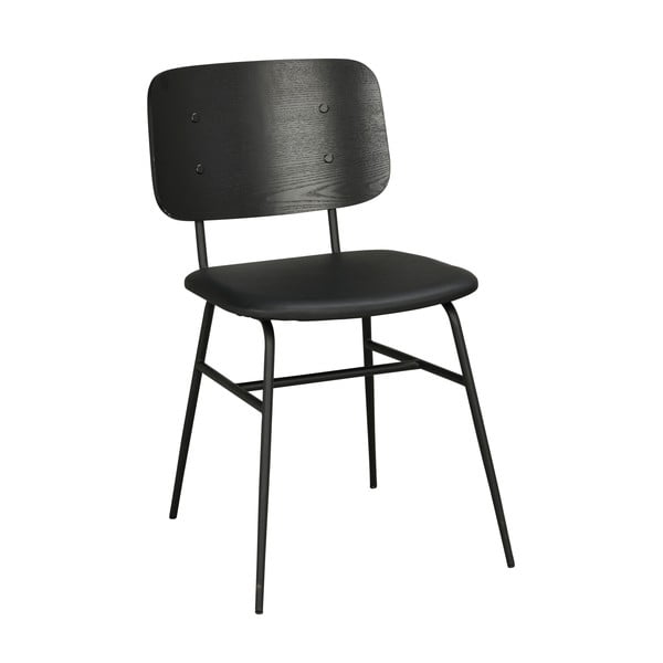 Melns ēdamistabas krēsls ar melnu sēdekli Rowico Brent