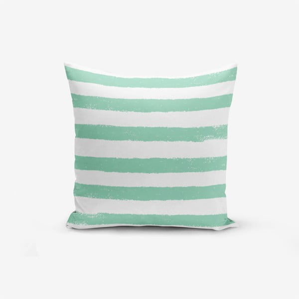 Spilvendrāna Minimalist Cushion Covers Su Green Stripped Modern, 45 x 45 cm