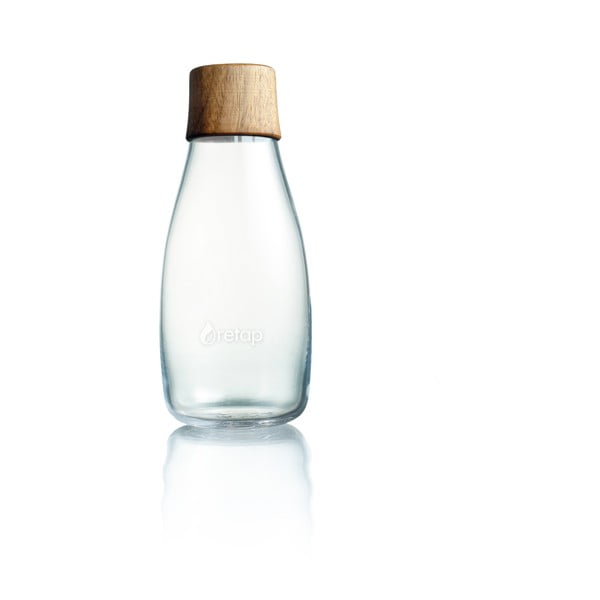 Stikla pudele ar koka vāciņu ar mūža garantiju ReTap, 300 ml