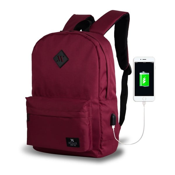 Tumši bordo krāsas My Valice SPECTA Smart Bag soma ar USB pieslēgvietu
