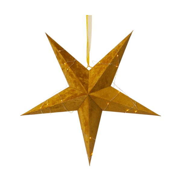 Zelta krāsas Ziemassvētku gaismas rotājums Star Trading Velvet