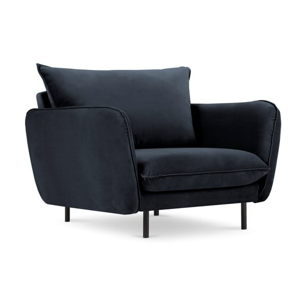 Tumši zils samta atpūtas krēsls Cosmopolitan Design Vienna