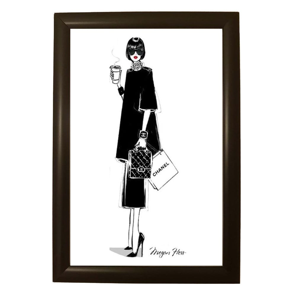 Plakāts melnā rāmī Piacenza Art Chanel, 33,5 x 23,5 cm