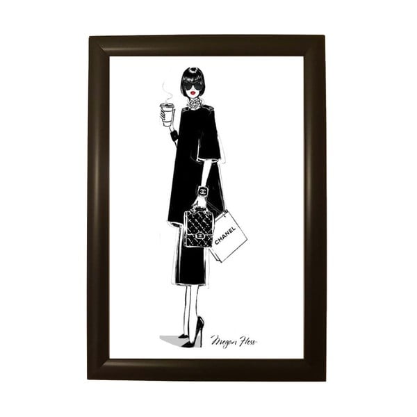 Plakāts melnā rāmī Piacenza Art Chanel, 33,5 x 23,5 cm