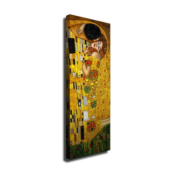 Gleznas reprodukcija uz audekla Gustav Klimt The Kiss, 30 x 80 cm