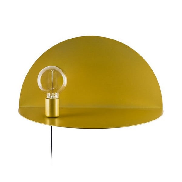 Sienas lampa ar plauktu zelta krāsā Homemania Decor Shelfie