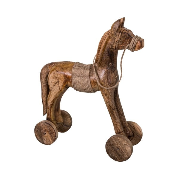 Dekoratīva koka zirga statuja Antic Line Cheval, augstums 31 cm