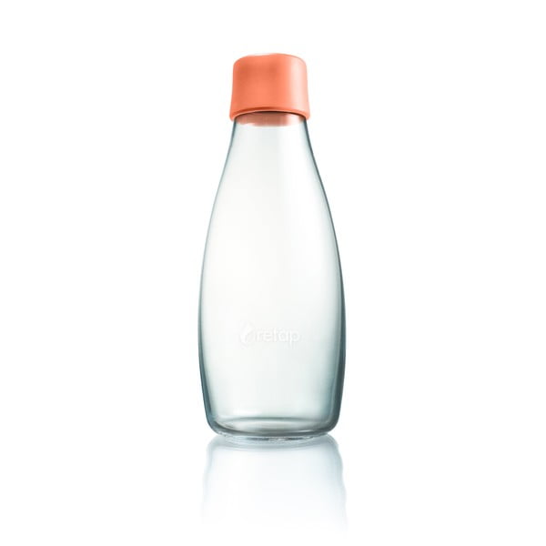 Aprikožu oranža stikla pudele ar mūža garantiju ReTap, 500 ml