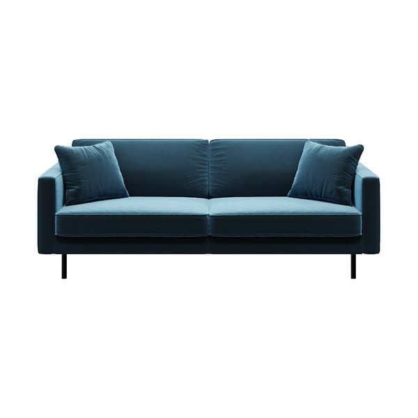 Zils samta dīvāns MESONICA Kobo, 207 cm