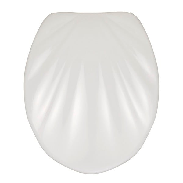 Balts tualetes poda sēdeklis ar vieglu aizvēršanu Wenko Premium Sea Shell, 45,5 x 38 cm