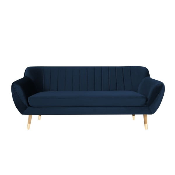 Tumši zils samta dīvāns Mazzini Sofas Benito, 188 cm