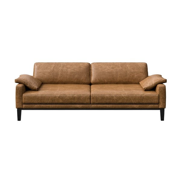 Brūns ādas dīvāns MESONICA Musso, 211 cm