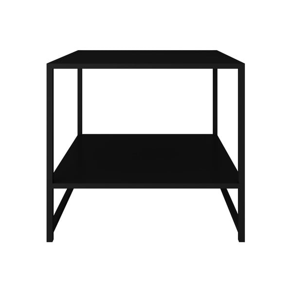 Melns metāla sānu galdiņš Canett Lite, 50 x 50 cm