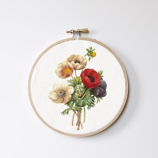 Sienas rotājums Surdic Stitch Hoop Flowers, ⌀ 27 cm