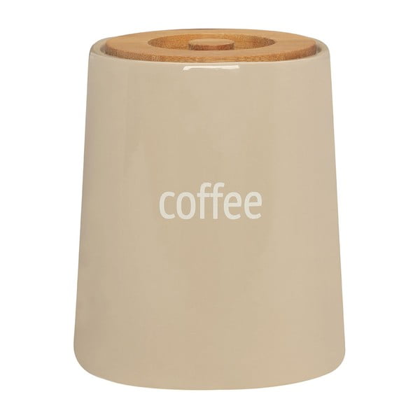 Krēmkrāsas kafijas trauks ar bambusa vāku Premier Housewares Fletcher, 800 ml