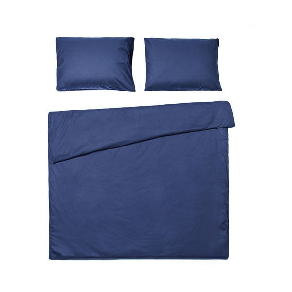 Tumši zila divguļamā kokvilnas gultasveļa Bonami Selection, 150 x 200 cm
