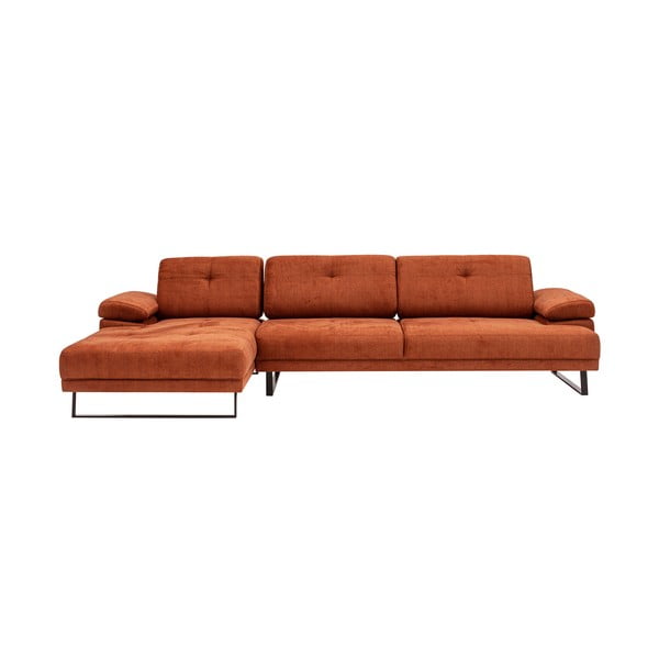 Oranžs stūra dīvāns Artie Mustang, kreisais stūris