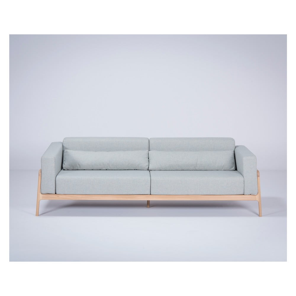 Zili pelēks dīvāns ar ozolkoka konstrukciju Gazzda Fawn, 240 cm