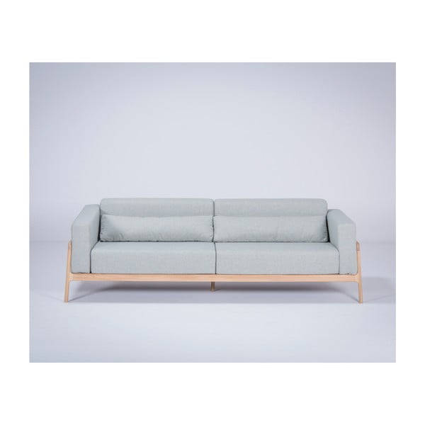 Zili pelēks dīvāns ar ozolkoka konstrukciju Gazzda Fawn, 240 cm