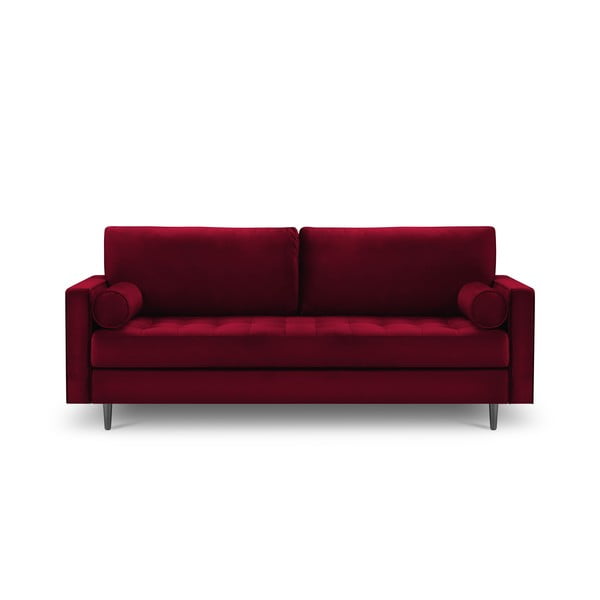 Sarkans samta dīvāns Milo Casa Santo, 219 cm