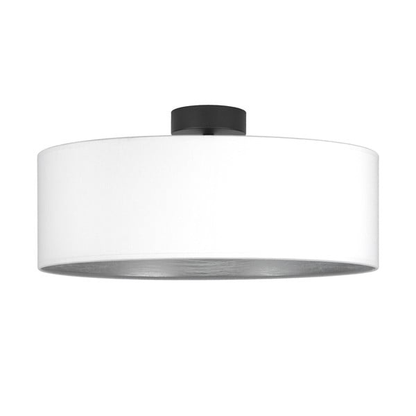 Balta griestu lampa ar sudraba detaļām Bulb Attack Tres XL, ⌀ 45 cm