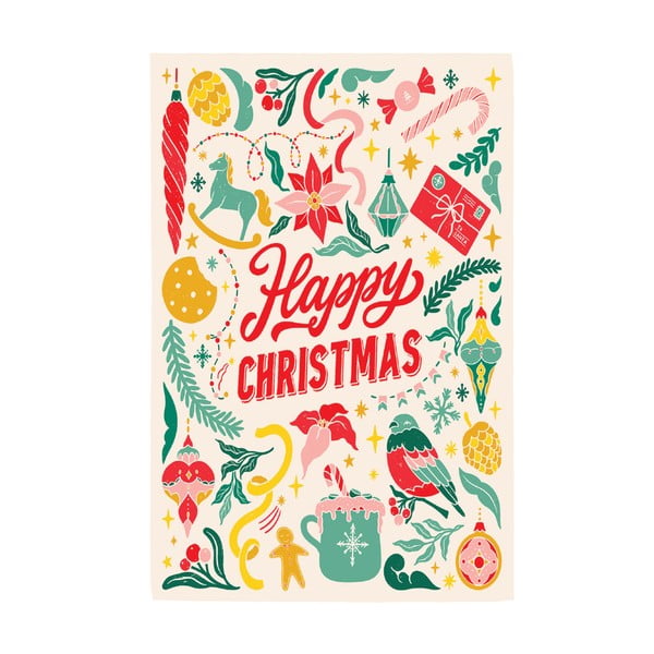 Kokvilnas dvielis eleanor stuart Happy Christmas, 46 x 71 cm