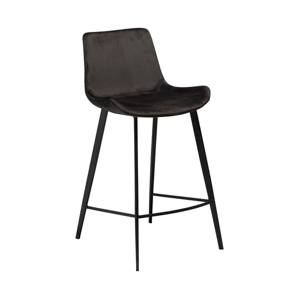 Melns bāra krēsls DAN-FORM Denmark Hype Velvet, augstums 91 cm