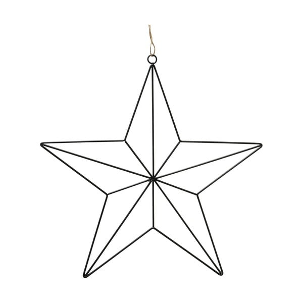 Melns dzelzs Ziemassvētku rotājums zvaigznes formā Boltz, garums 38 cm