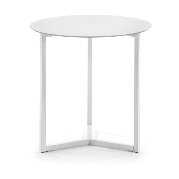 Balts sānu galdiņš Kave Home Marae, ⌀ 50 cm
