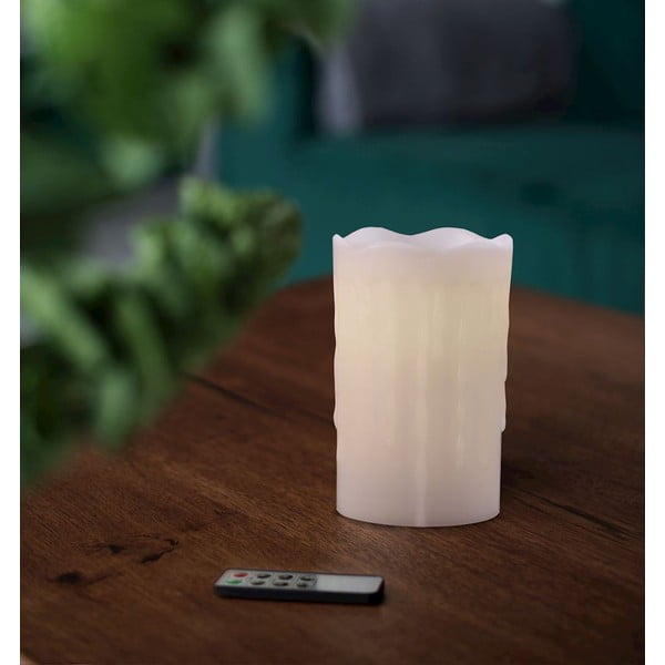 LED svece ar tālvadības pulti DecoKing Drip, augstums 12,5 cm