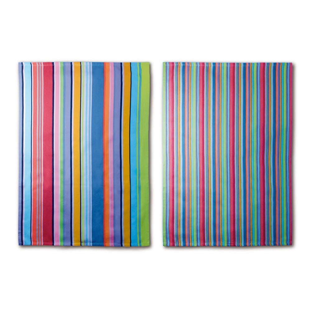 2 kokvilnas dvieļu komplekts Remember Purple Stripes, 70 x 50 cm
