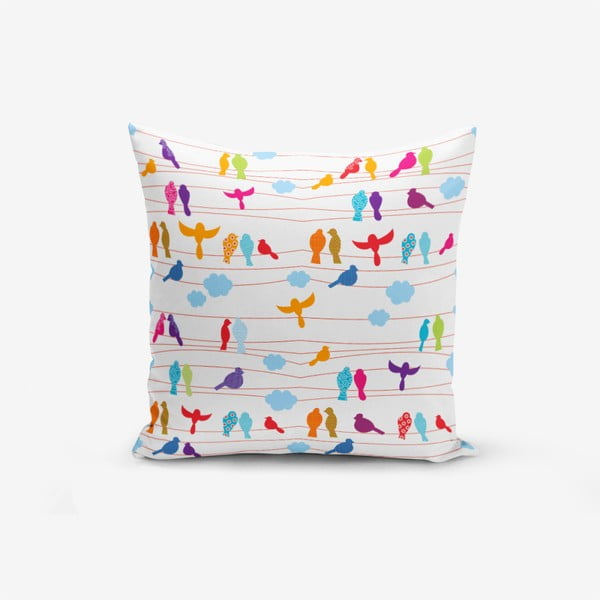 Spilvendrāna Minimalist Cushion Covers Colorful Bird, 45 x 45 cm