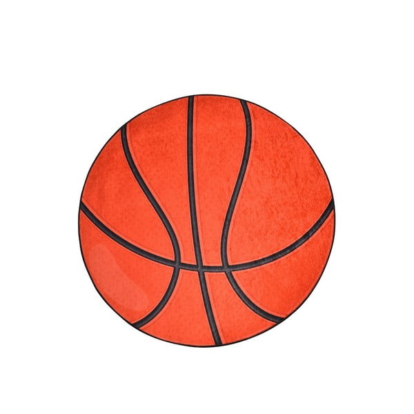 Oranžs neslīdošs bērnu paklājs Chilai Basketball, ø 140 cm