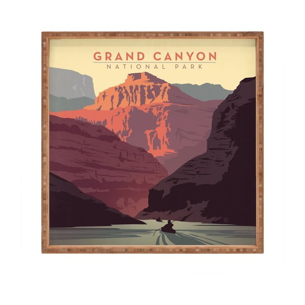 Koka dekoratīva servēšanas paplāte Grand Canyon, 40 x 40 cm